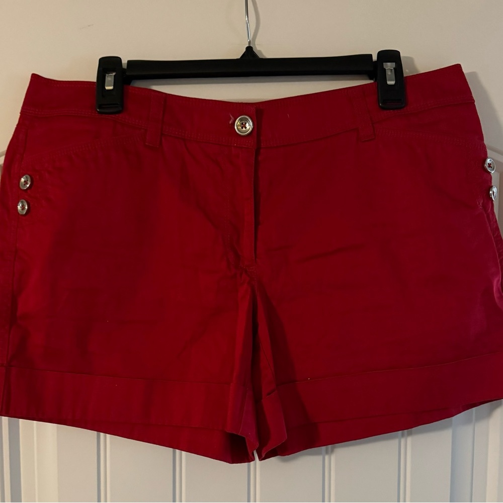 White House Black Market red dressy shorts